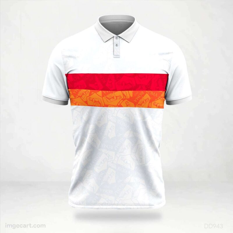 White Red AS Roma Jersey Design