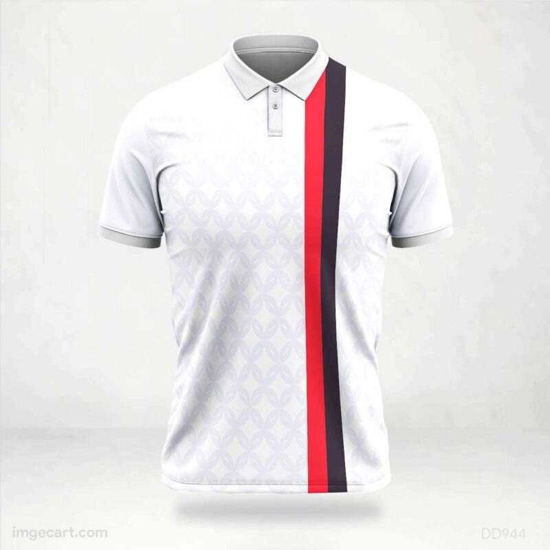 White Black Red Stripe Jersey Design