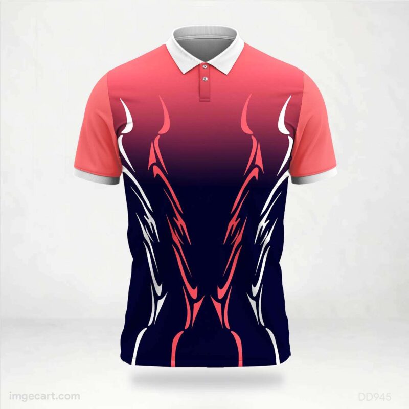 Red Navy Tribal Jersey Design