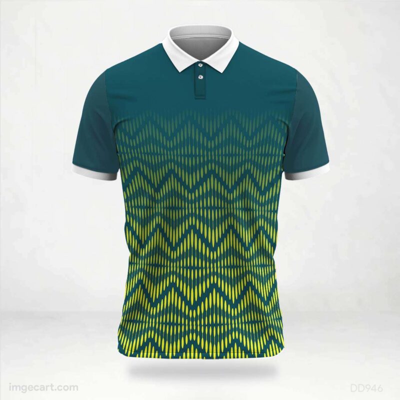 Teal Yellow Pattern Jersey Design