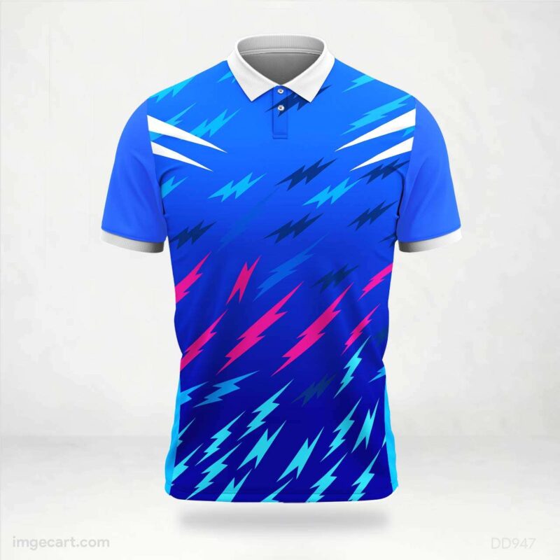 Blue Pink Lightning Jersey Design