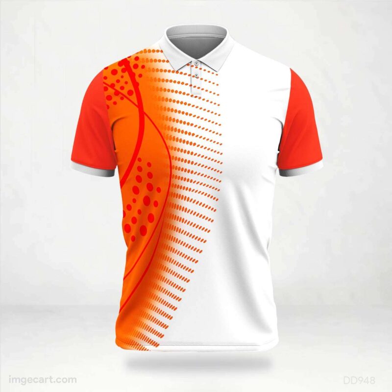White Orange Graphic Jersey Design