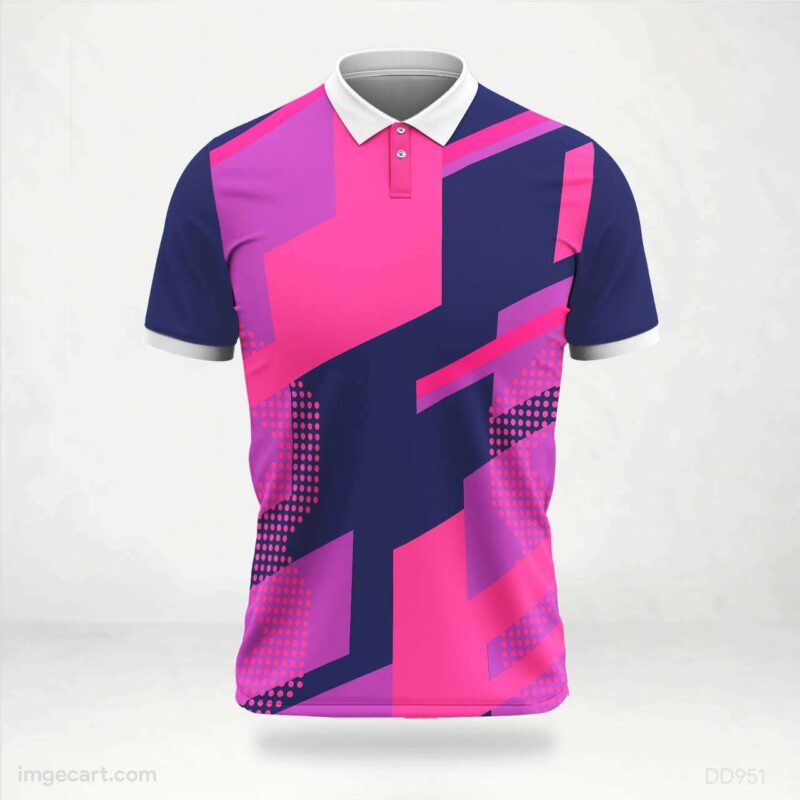 Navy Pink Abstract Jersey Design