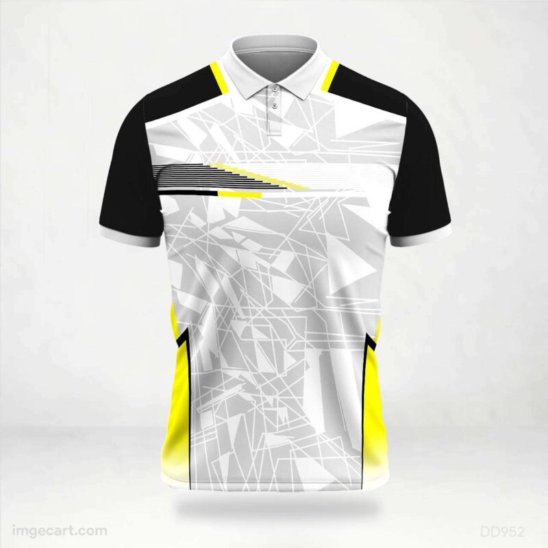 Black Yellow White Abstract Jersey Design