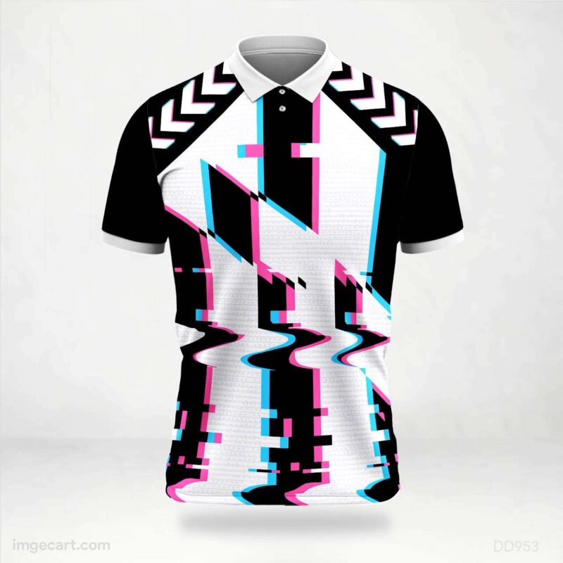 Black White Glitch Jersey Design