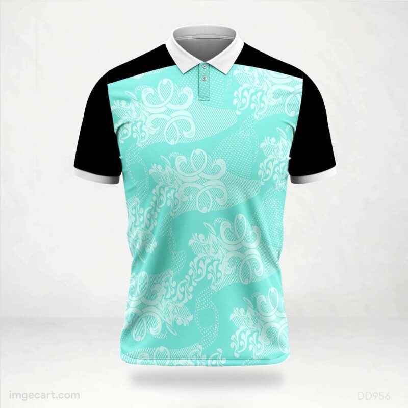 Blue and Black White Jersey Design