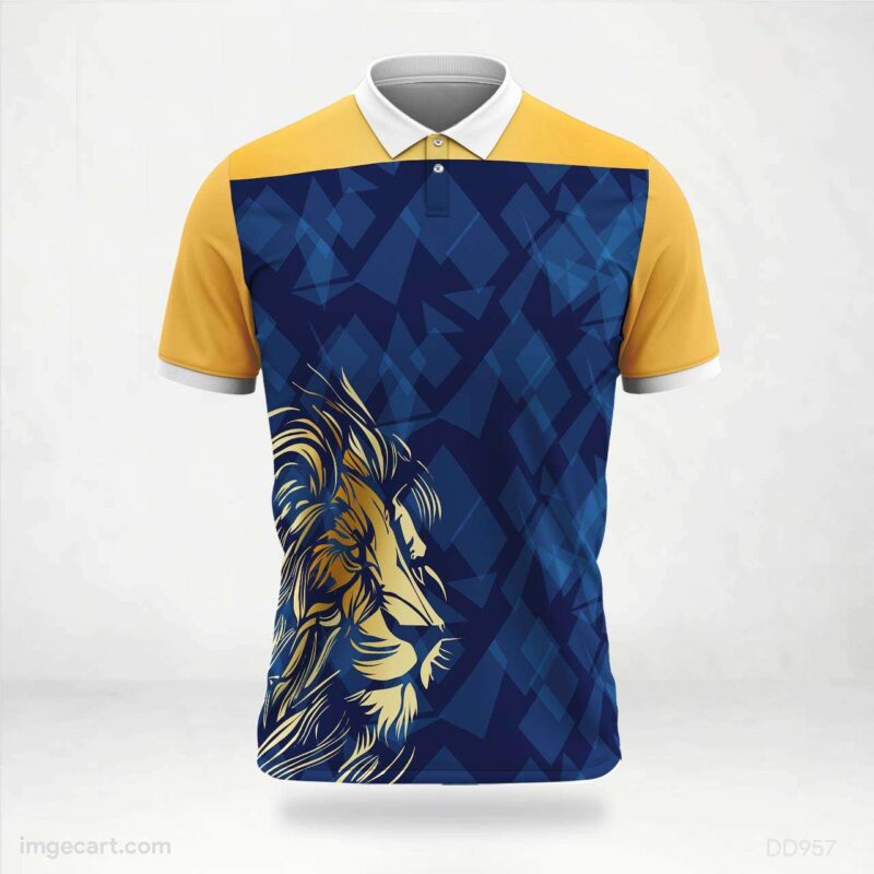 Blue and Yellow Lion Jersey Design