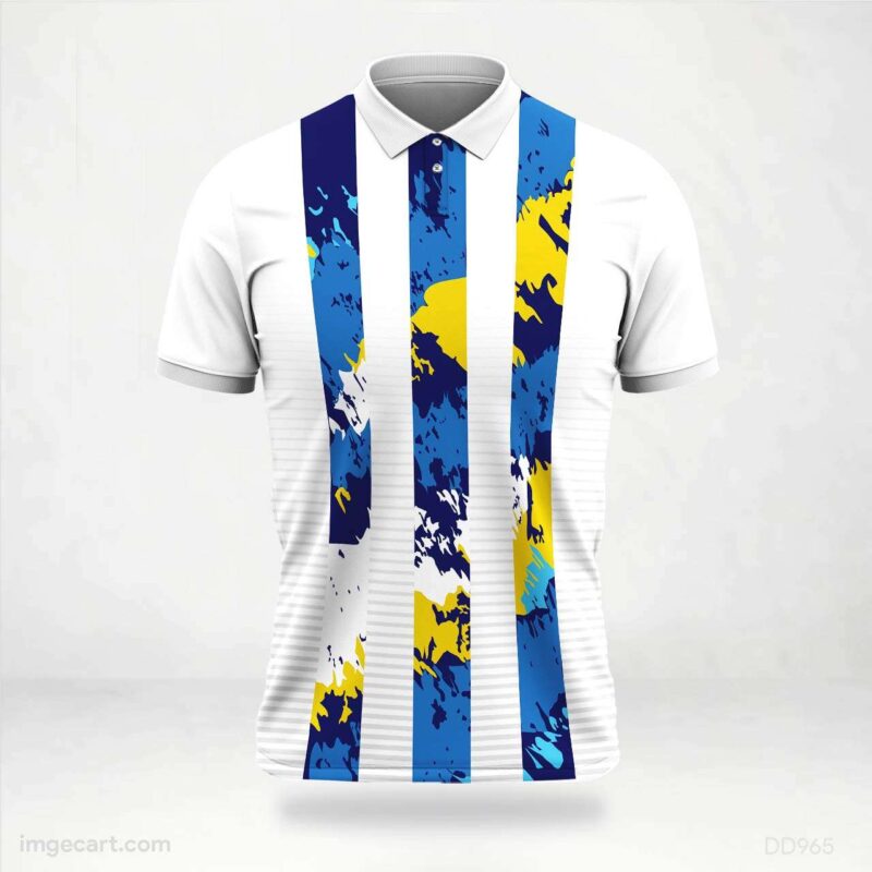 Blue and Yellow Paint Stripes Jersey Design