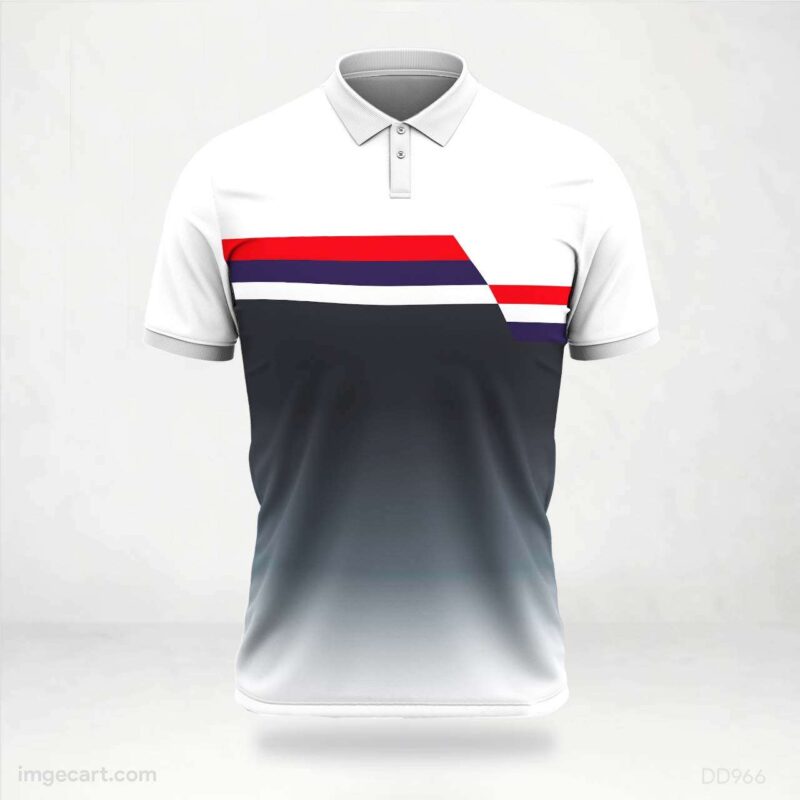 Red, Blue, and Grey Gradient Jersey Design