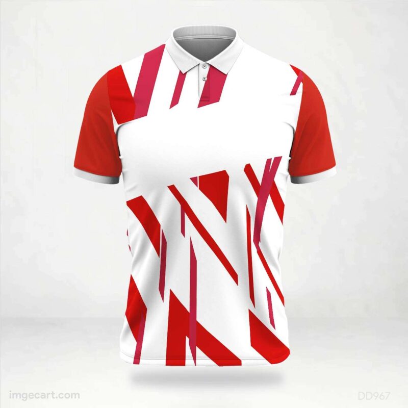 Red and White Abstract Jersey Design