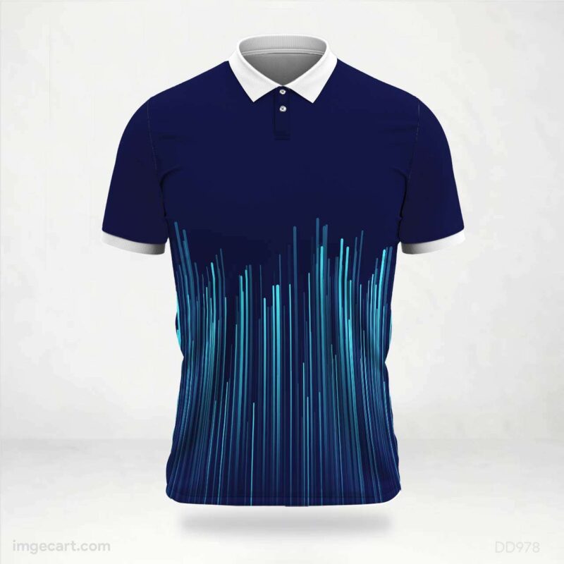 Navy Blue with Light Blue Lines Jersey Design