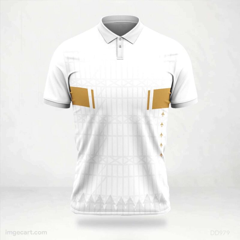 White with Golden Accents Jersey Design