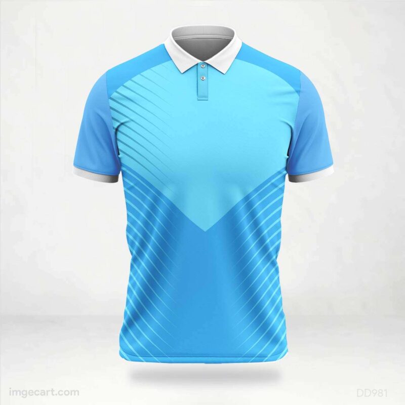Light Blue with Diagonal Stripes Jersey Design