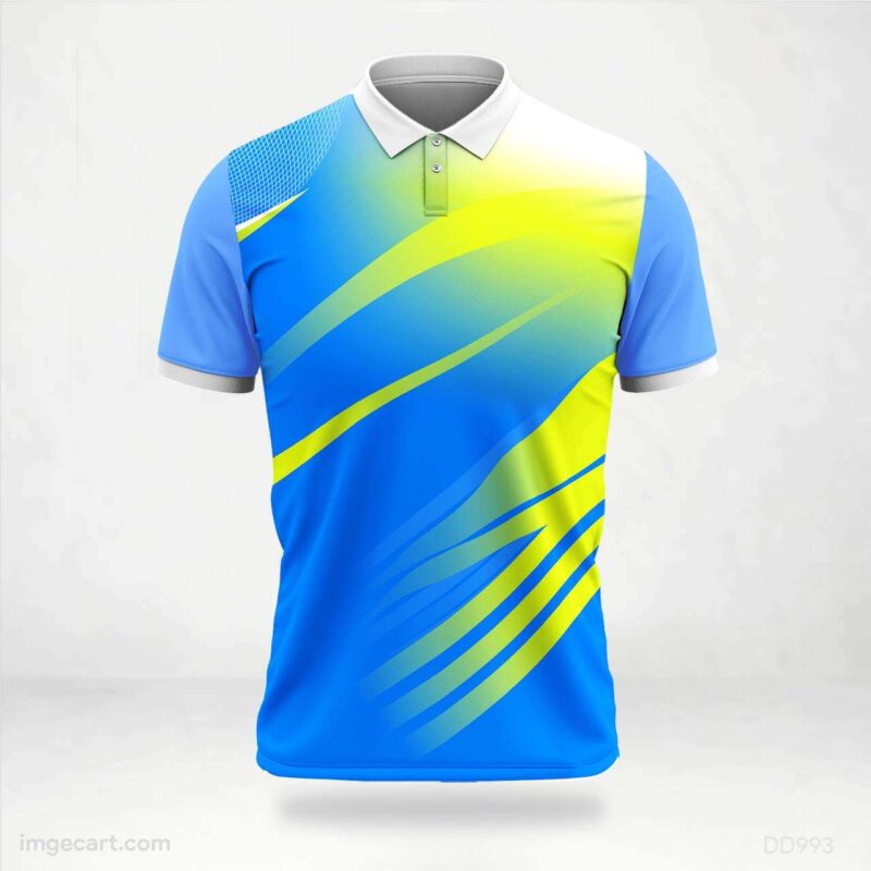 Blue and Yellow Dynamic Stripes Jersey Design