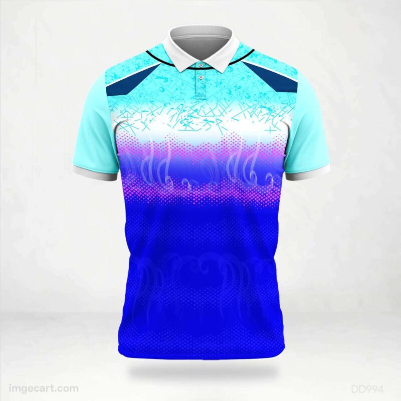 Blue Gradient with Abstract Details Jersey Design