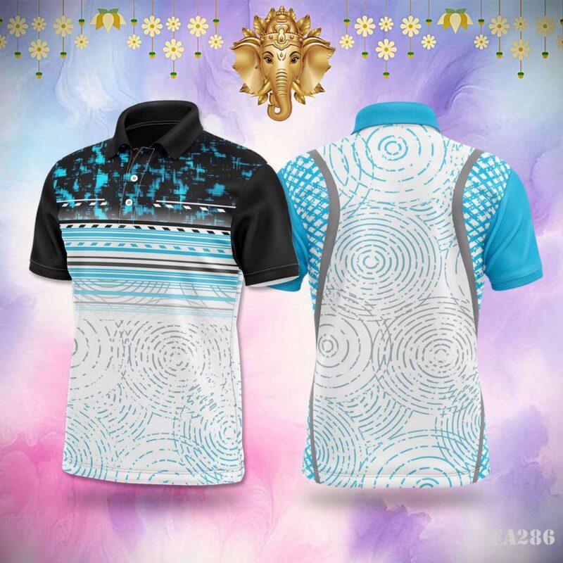 Blue and Black Abstract Pattern Jersey Design
