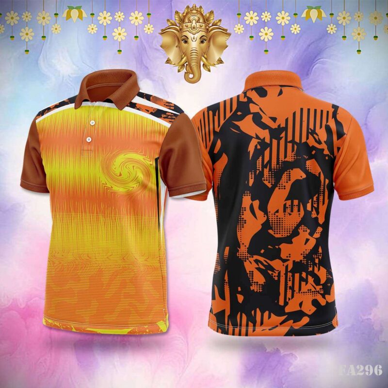 Orange and Yellow Swirl Pattern Jersey Design