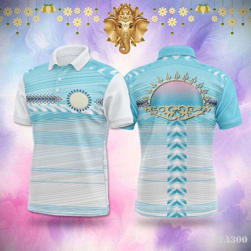 Blue and White Patterned Jersey Design