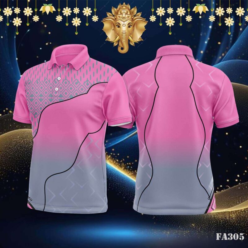 Pink and Grey Abstract Geometric Festival Jersey Design