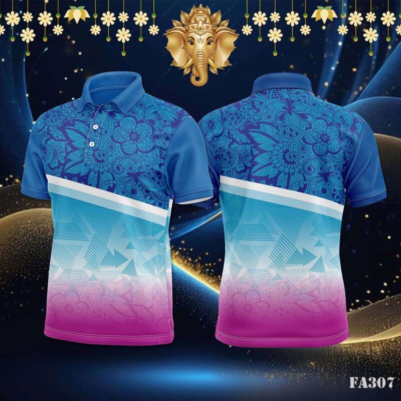 Floral and Geometric Gradient Festival Jersey Design