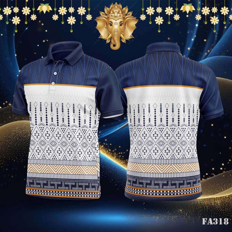 Tribal Geometric Pattern Jersey Design.