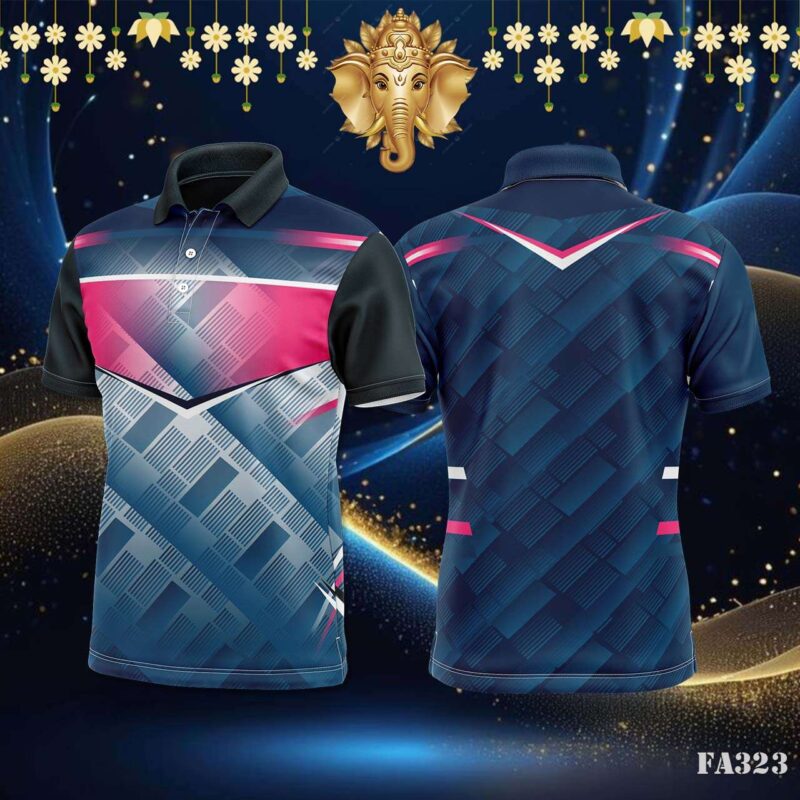 Digital Geometric Grid Sportswear Jersey Design.