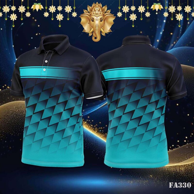 Blue Rhombus Gradient Sportswear Jersey Design.