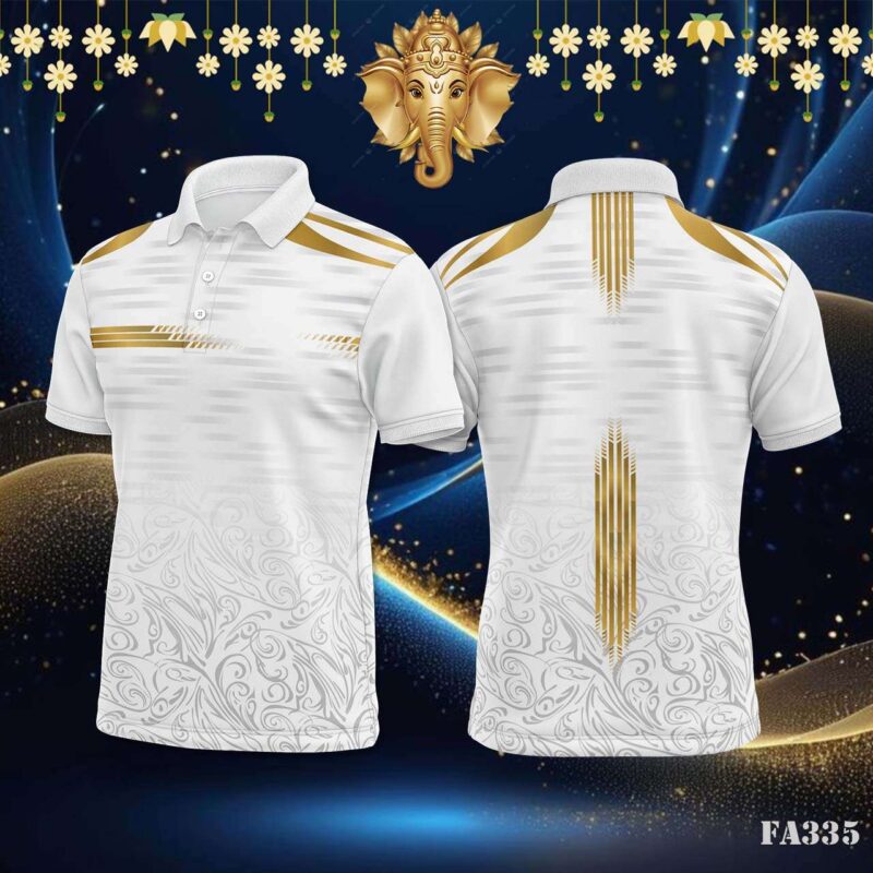 Golden Swirls and Stripes Jersey Design.