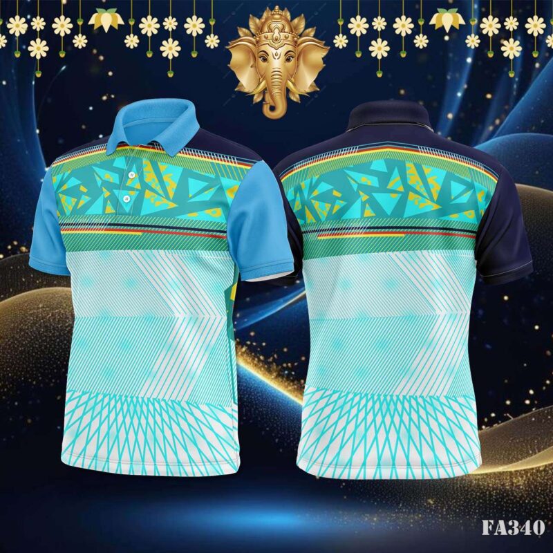 Abstract Fragmented Geometric Jersey Design.