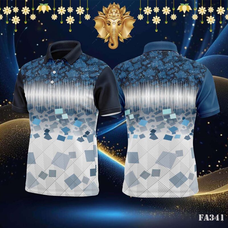 Scattered Squares Geometric Jersey Design.