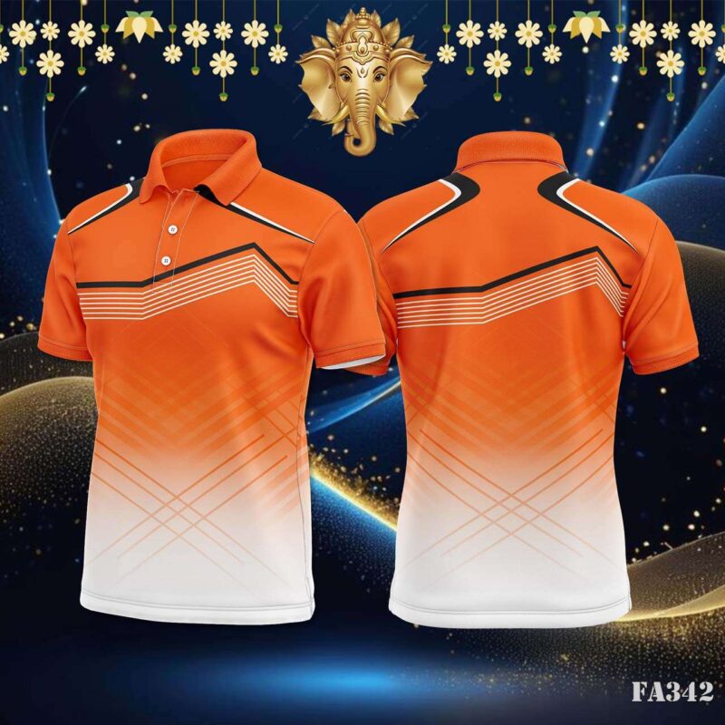 Orange Dynamic Lines Jersey Design.