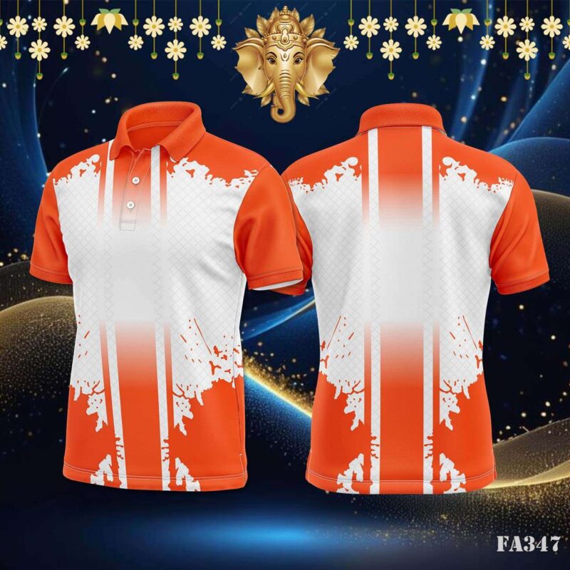 Orange Ink Splatter Sportswear Jersey Design.