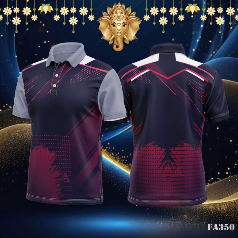 Magenta Abstract Grunge Sportswear Jersey Design.