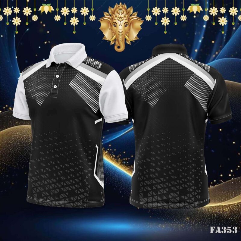 Monochrome Abstract Sportswear Jersey Design.