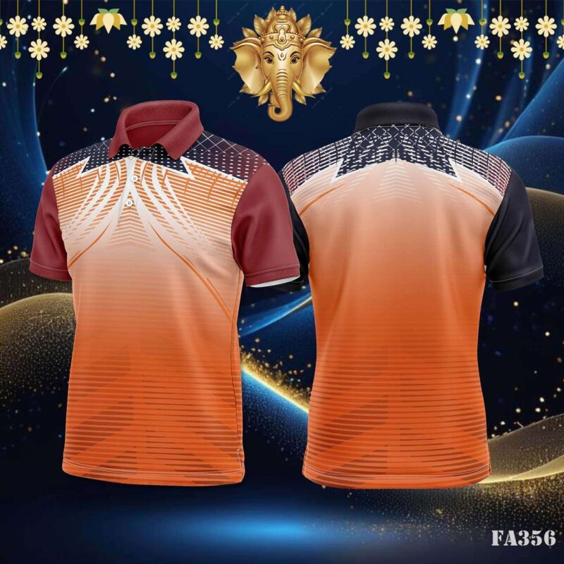 Orange Abstract Dynamic Lines Jersey Design.