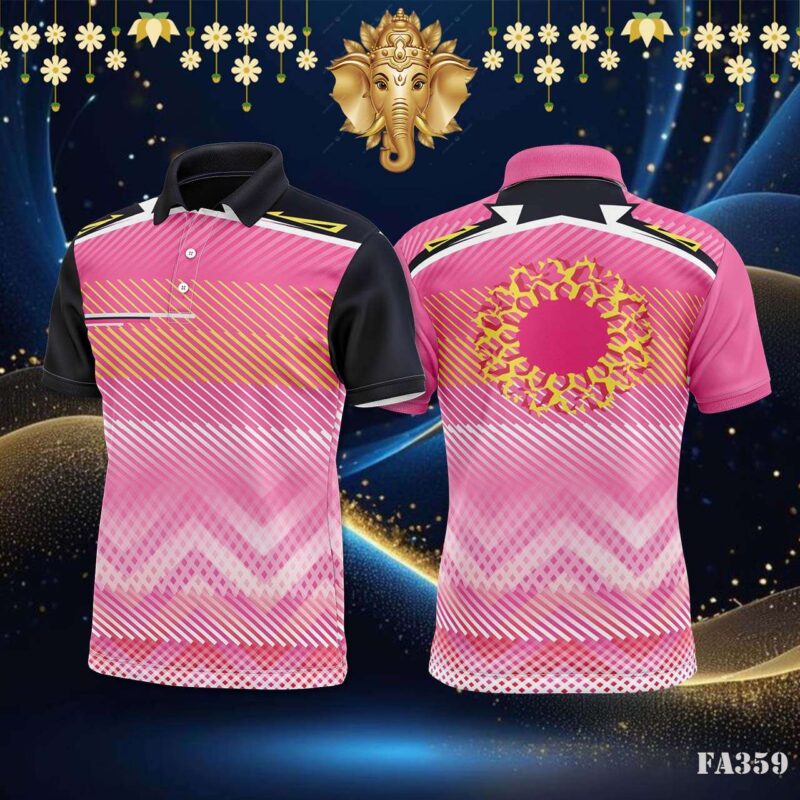 Pink Zigzag Stripes Sportswear Jersey Design.
