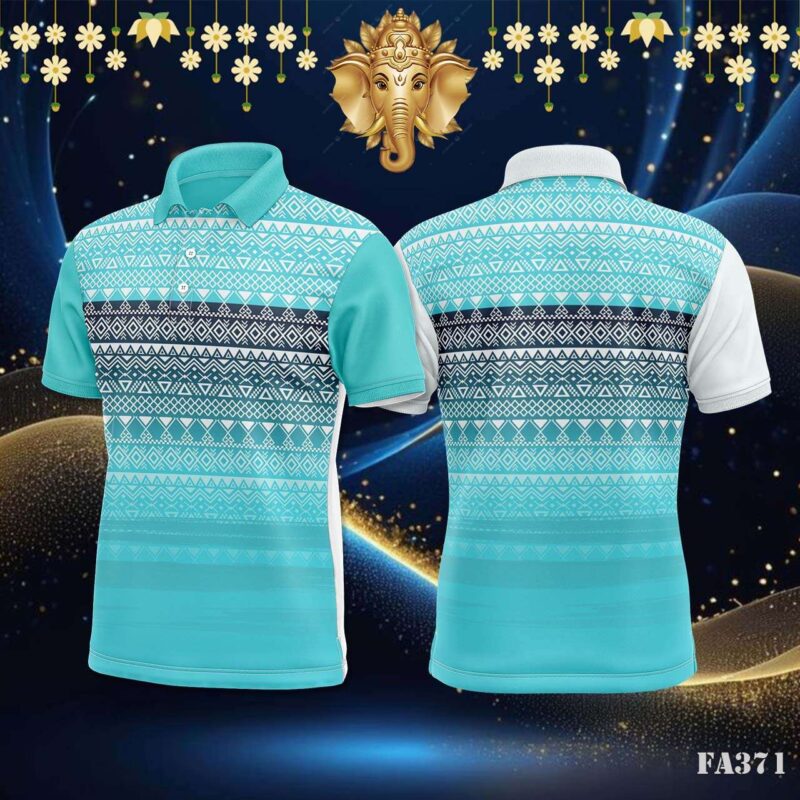 Tribal Aztec Teal Ombre Jersey Design.