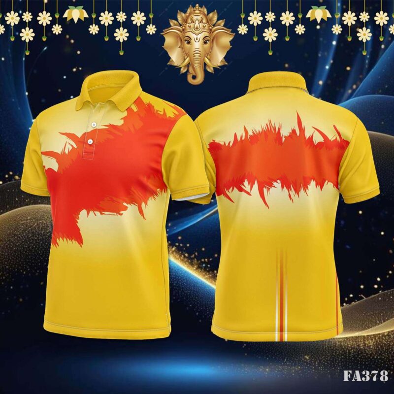 Orange Brush Stroke Abstract Jersey Design.