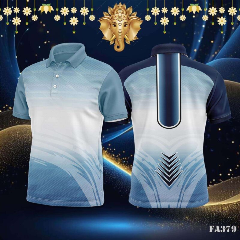 Blue Flowing Lines Abstract Jersey Design.