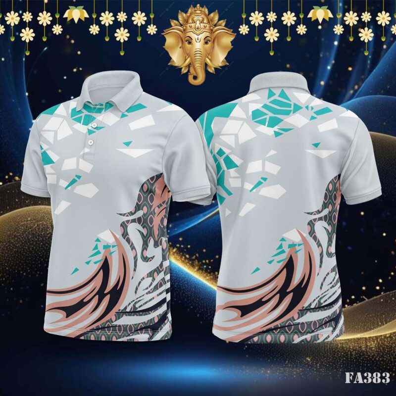 Abstract Fragmented Swirls Jersey Design.