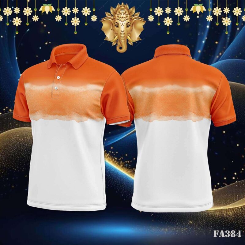 Orange Watercolor Brushstroke Jersey Design.