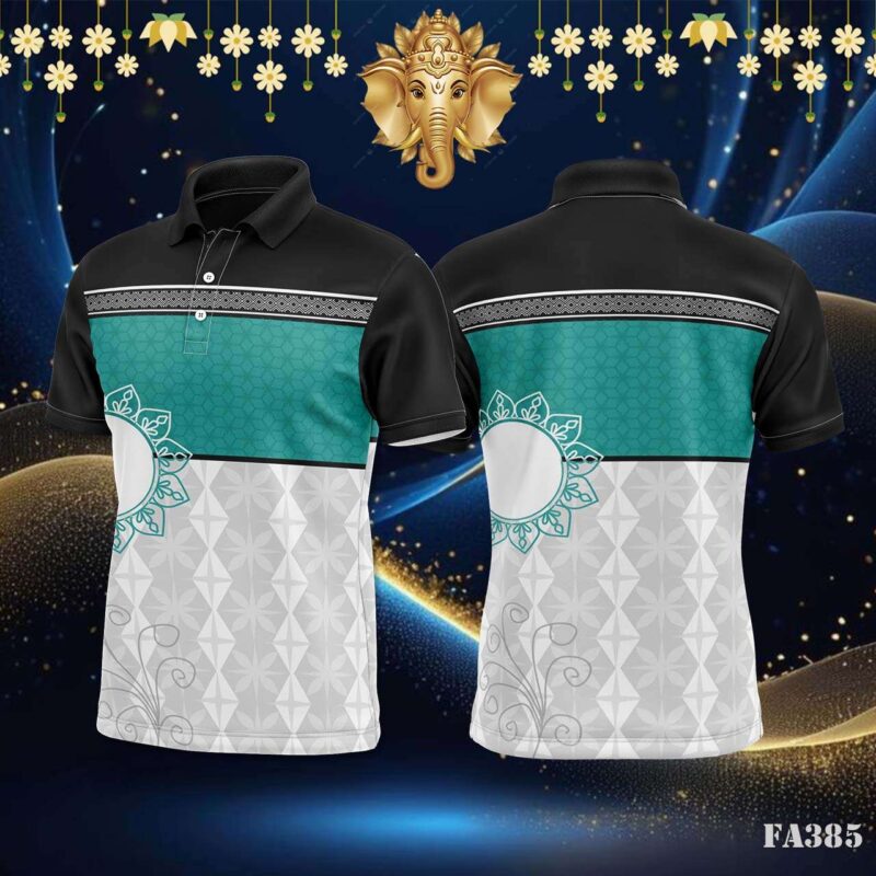 Floral Mandala Teal Pattern Jersey Design.