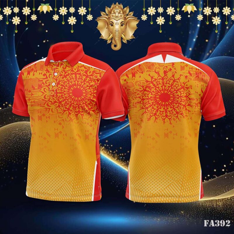 Red and Orange Mandala Sportswear Jersey Design.
