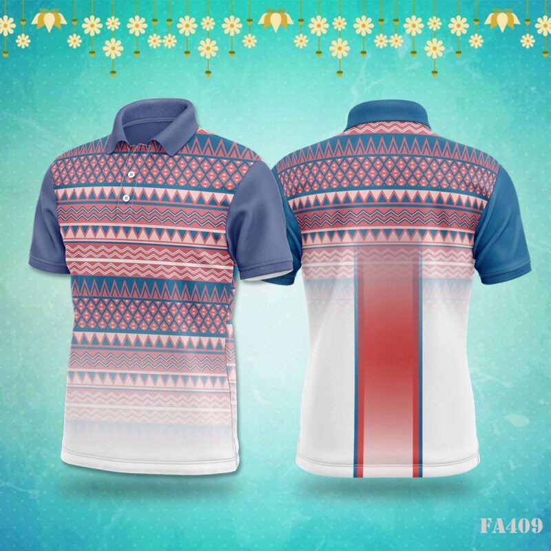 Abstract Aztec Teal Pink Jersey Design.