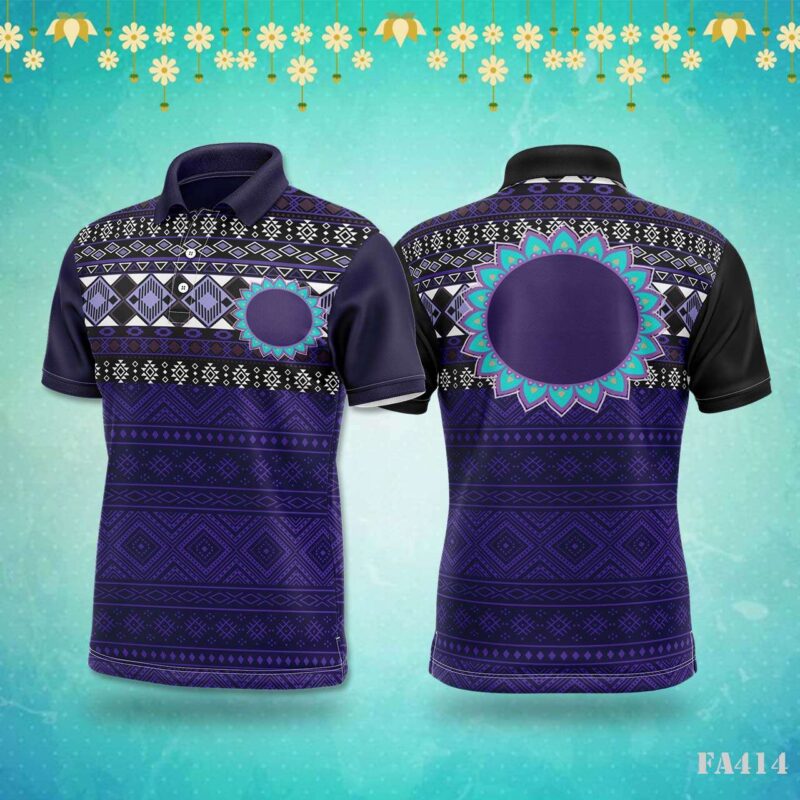 Purple Tribal Aztec Pattern Jersey Design.