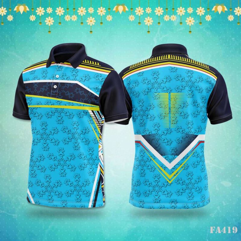 Blue Star Pattern Sportswear Jersey Design.