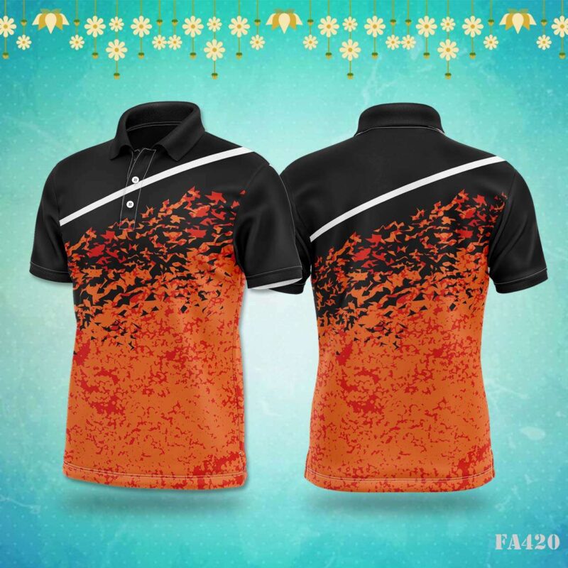 Red and Black Grunge Abstract Jersey Design.