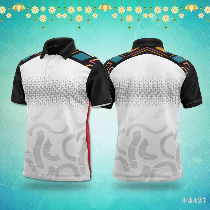 Abstract Grey Patterned Arch Sportswear Jersey Design.