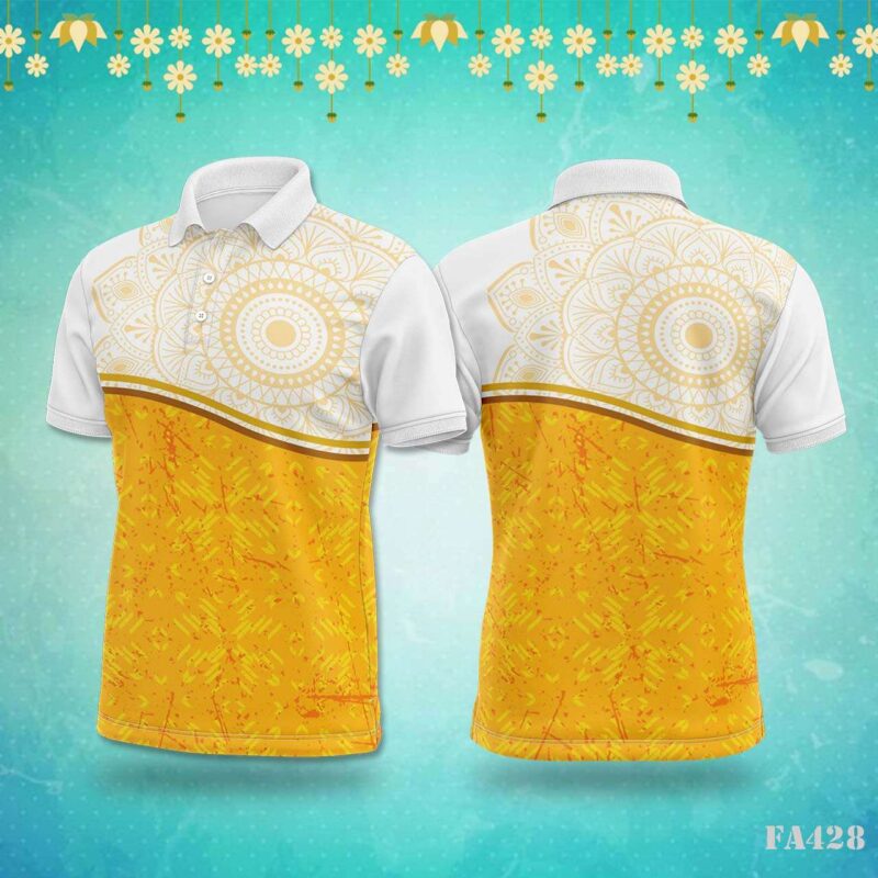 Orange Grunge Mandala Jersey Design.