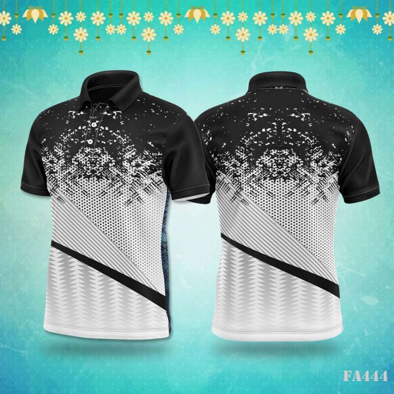 Black and White Abstract Grunge Halftone Jersey Design.